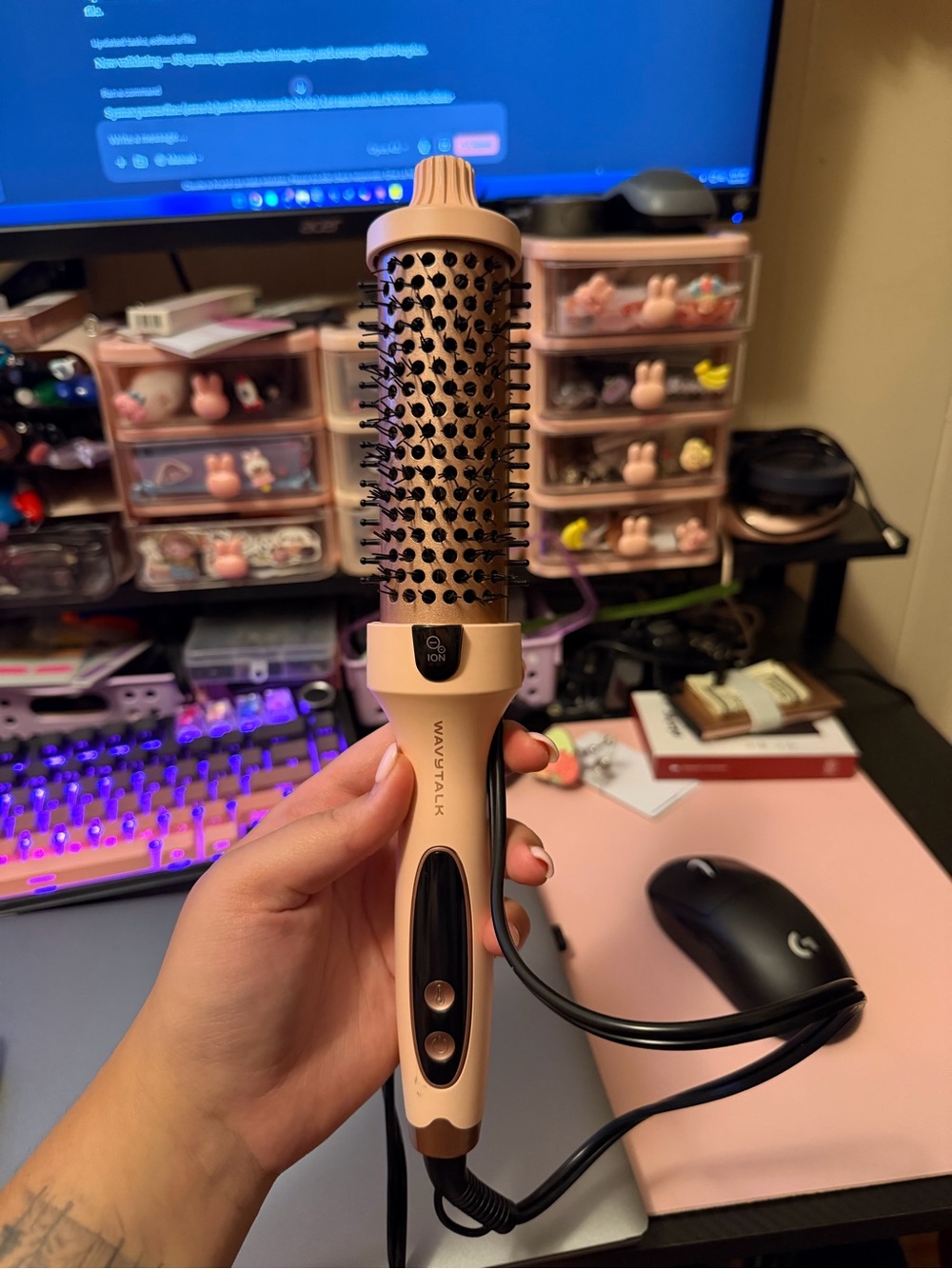 Wavytalk Pink Ionic Thermal Brush